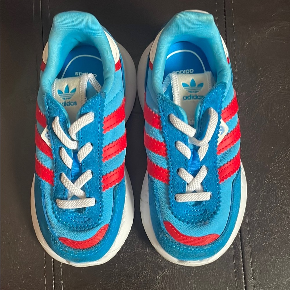 Adidas Kids Blue and Red Sneakers